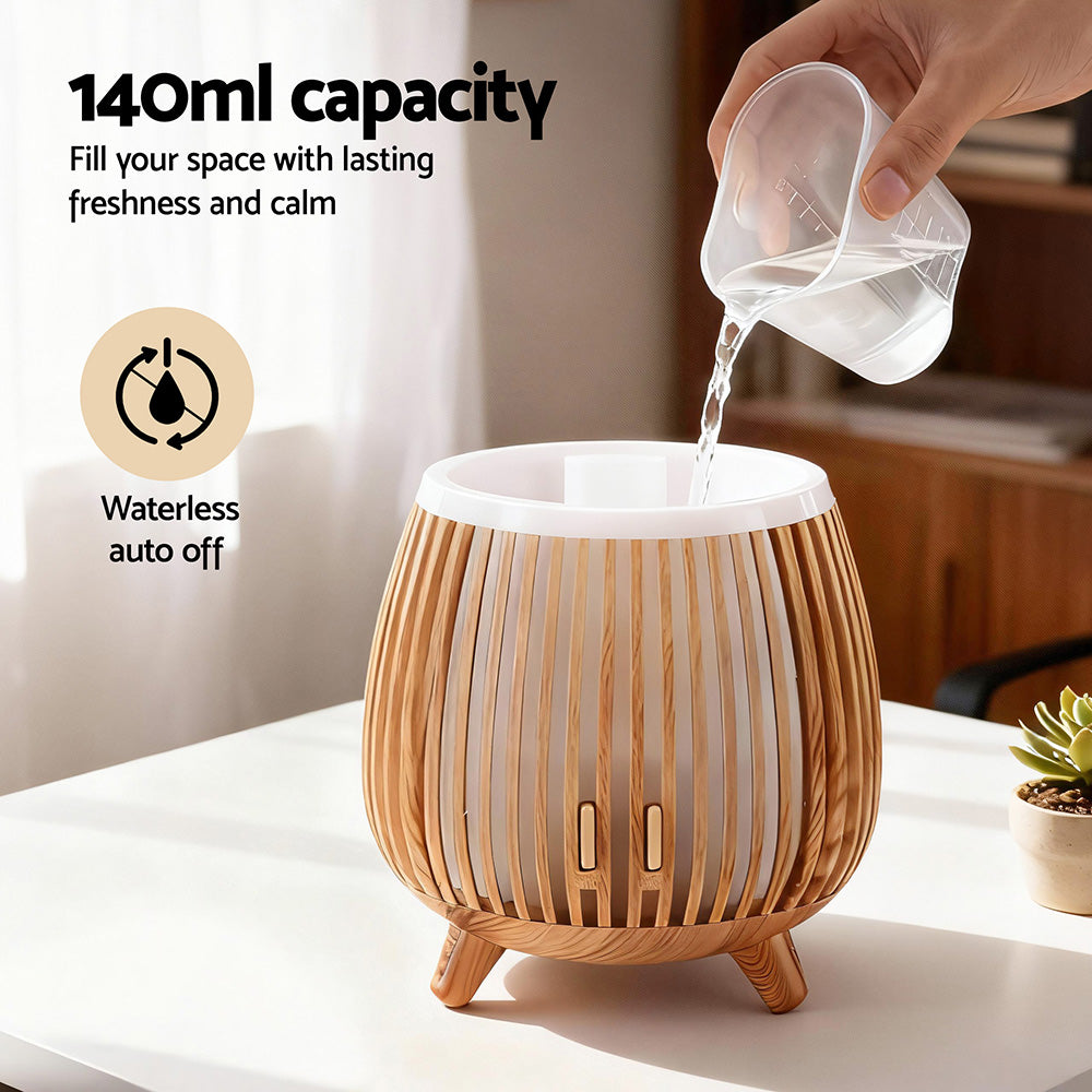 Devanti Ultrasonic Aroma Diffuser Aromatherapy 140ml LED Lights Iron Humidifier Forest Deep Wood-Appliances > Aroma Diffusers &amp; Humidifiers > Aroma Diffusers-PEROZ Accessories