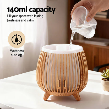 Devanti Ultrasonic Aroma Diffuser Aromatherapy 140ml LED Lights Iron Humidifier Forest Deep Wood-Appliances > Aroma Diffusers &amp; Humidifiers > Aroma Diffusers-PEROZ Accessories
