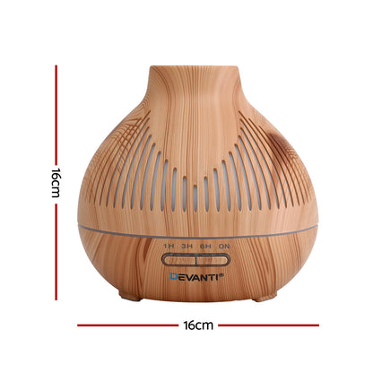 Devanti Ultrasonic Aroma Diffuser Aromatherapy 400ml LED Lights Iron Humidifier Forest Light wood grain-Appliances > Aroma Diffusers &amp; Humidifiers > Aroma Diffusers-PEROZ Accessories