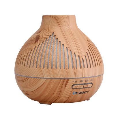 Devanti Ultrasonic Aroma Diffuser Aromatherapy 400ml LED Lights Iron Humidifier Forest Light wood grain-Appliances > Aroma Diffusers &amp; Humidifiers > Aroma Diffusers-PEROZ Accessories
