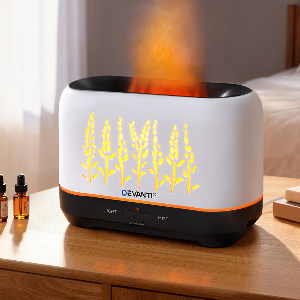 Devanti Aroma Diffuser Aromatherapy Flame 200ml-Appliances > Aroma Diffusers &amp; Humidifiers > Aroma Diffusers-PEROZ Accessories