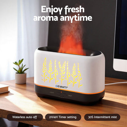 Devanti Aroma Diffuser Aromatherapy Flame 200ml-Appliances > Aroma Diffusers &amp; Humidifiers > Aroma Diffusers-PEROZ Accessories