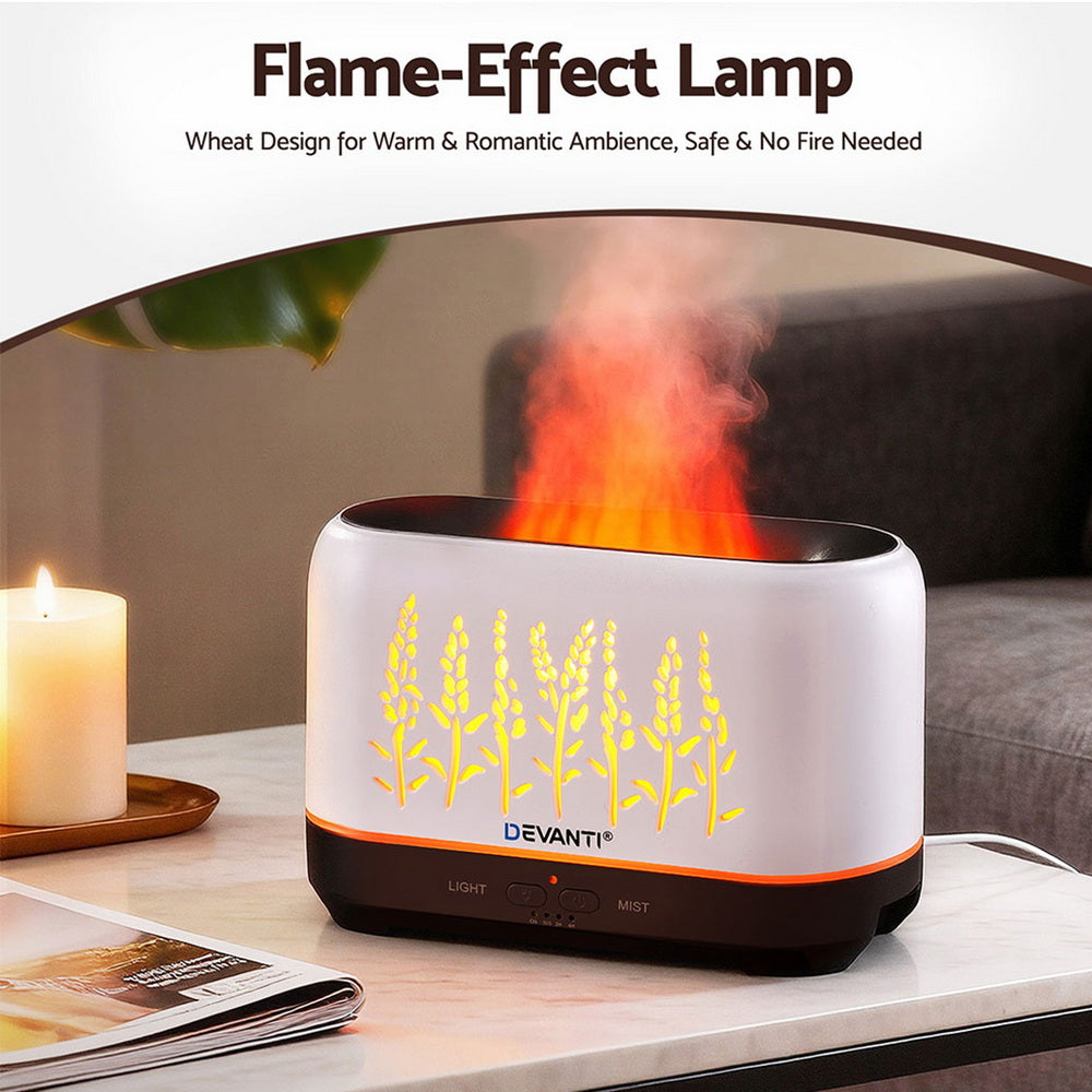 Devanti Aroma Diffuser Aromatherapy Flame 200ml-Appliances > Aroma Diffusers &amp; Humidifiers > Aroma Diffusers-PEROZ Accessories