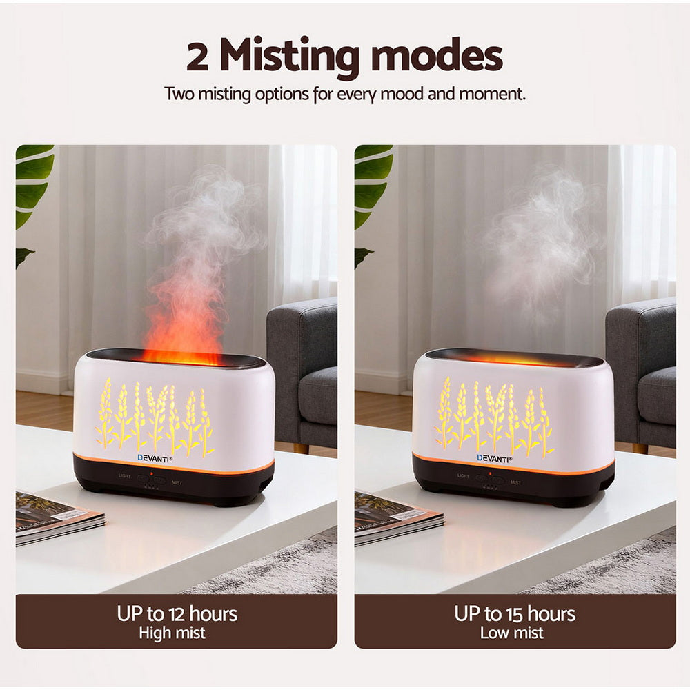 Devanti Aroma Diffuser Aromatherapy Flame 200ml-Appliances > Aroma Diffusers &amp; Humidifiers > Aroma Diffusers-PEROZ Accessories