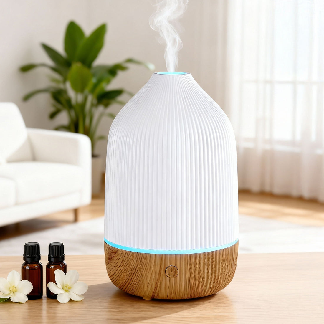 Devanti Ultrasonic Aroma Diffuser Aromatherapy 100ml LED Lights Iron Humidifier Forest-Appliances > Aroma Diffusers &amp; Humidifiers > Aroma Diffusers-PEROZ Accessories