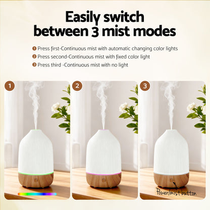 Devanti Ultrasonic Aroma Diffuser Aromatherapy 100ml LED Lights Iron Humidifier Forest-Appliances > Aroma Diffusers &amp; Humidifiers > Aroma Diffusers-PEROZ Accessories