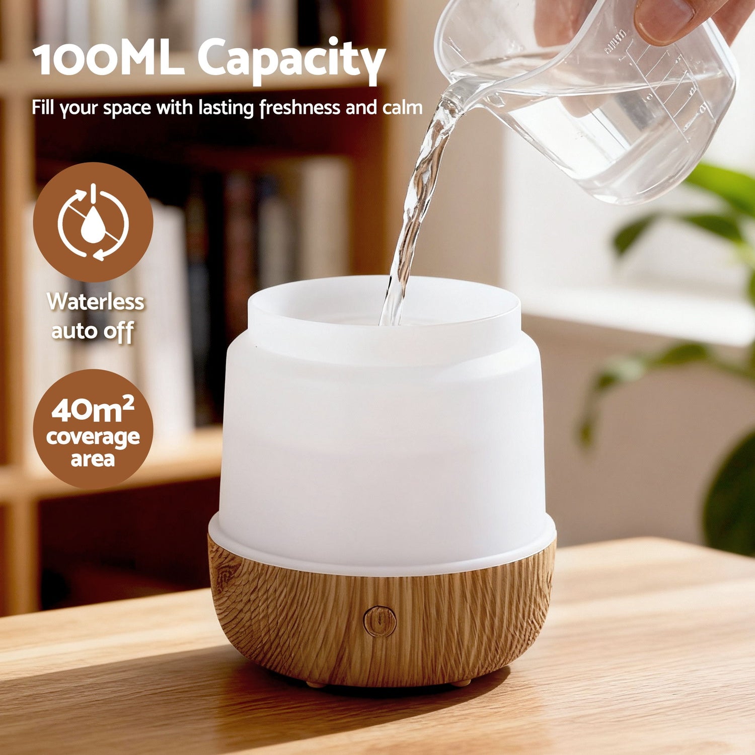 Devanti Ultrasonic Aroma Diffuser Aromatherapy 100ml LED Lights Iron Humidifier Forest-Appliances > Aroma Diffusers &amp; Humidifiers > Aroma Diffusers-PEROZ Accessories