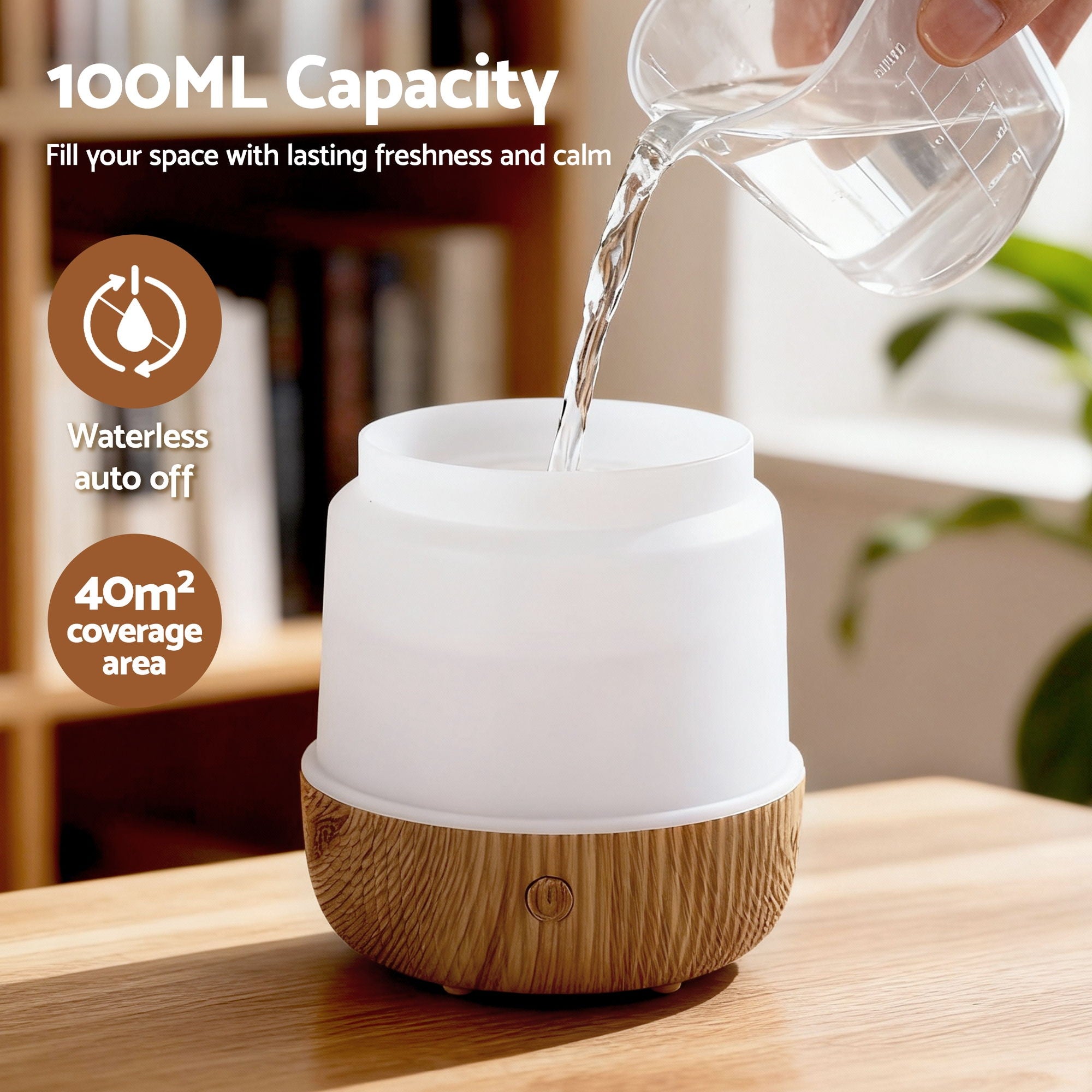 Devanti Ultrasonic Aroma Diffuser Aromatherapy 100ml LED Lights Iron Humidifier Forest-Appliances > Aroma Diffusers &amp; Humidifiers > Aroma Diffusers-PEROZ Accessories