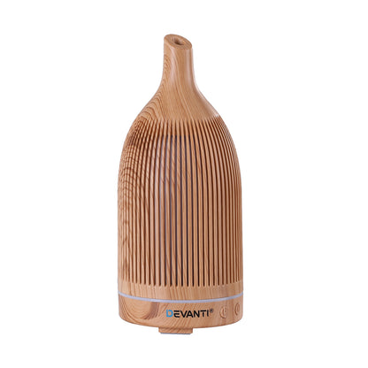 Devanti Ultrasonic Aroma Diffuser Aromatherapy 200ml LED Lights Iron Humidifier Forest Light wood grain-Appliances > Aroma Diffusers &amp; Humidifiers > Aroma Diffusers-PEROZ Accessories