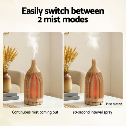 Devanti Ultrasonic Aroma Diffuser Aromatherapy 200ml LED Lights Iron Humidifier Forest Light wood grain-Appliances > Aroma Diffusers &amp; Humidifiers > Aroma Diffusers-PEROZ Accessories