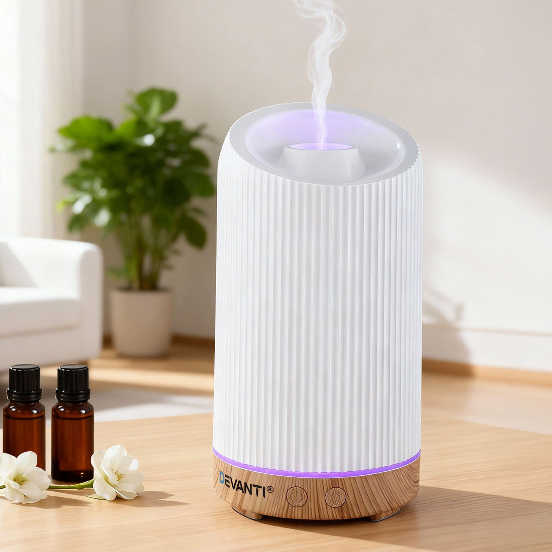 Devanti Ultrasonic Aroma Diffuser Aromatherapy 200ml LED Lights Iron Humidifier Forest-Appliances > Aroma Diffusers &amp; Humidifiers > Aroma Diffusers-PEROZ Accessories