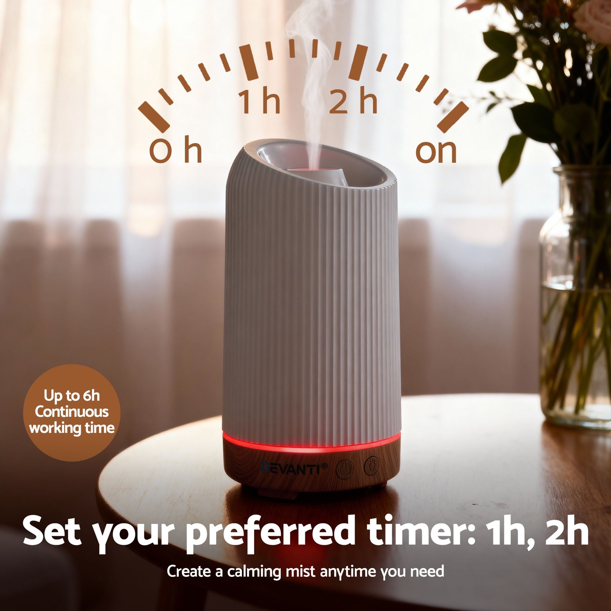 Devanti Ultrasonic Aroma Diffuser Aromatherapy 200ml LED Lights Iron Humidifier Forest-Appliances > Aroma Diffusers &amp; Humidifiers > Aroma Diffusers-PEROZ Accessories