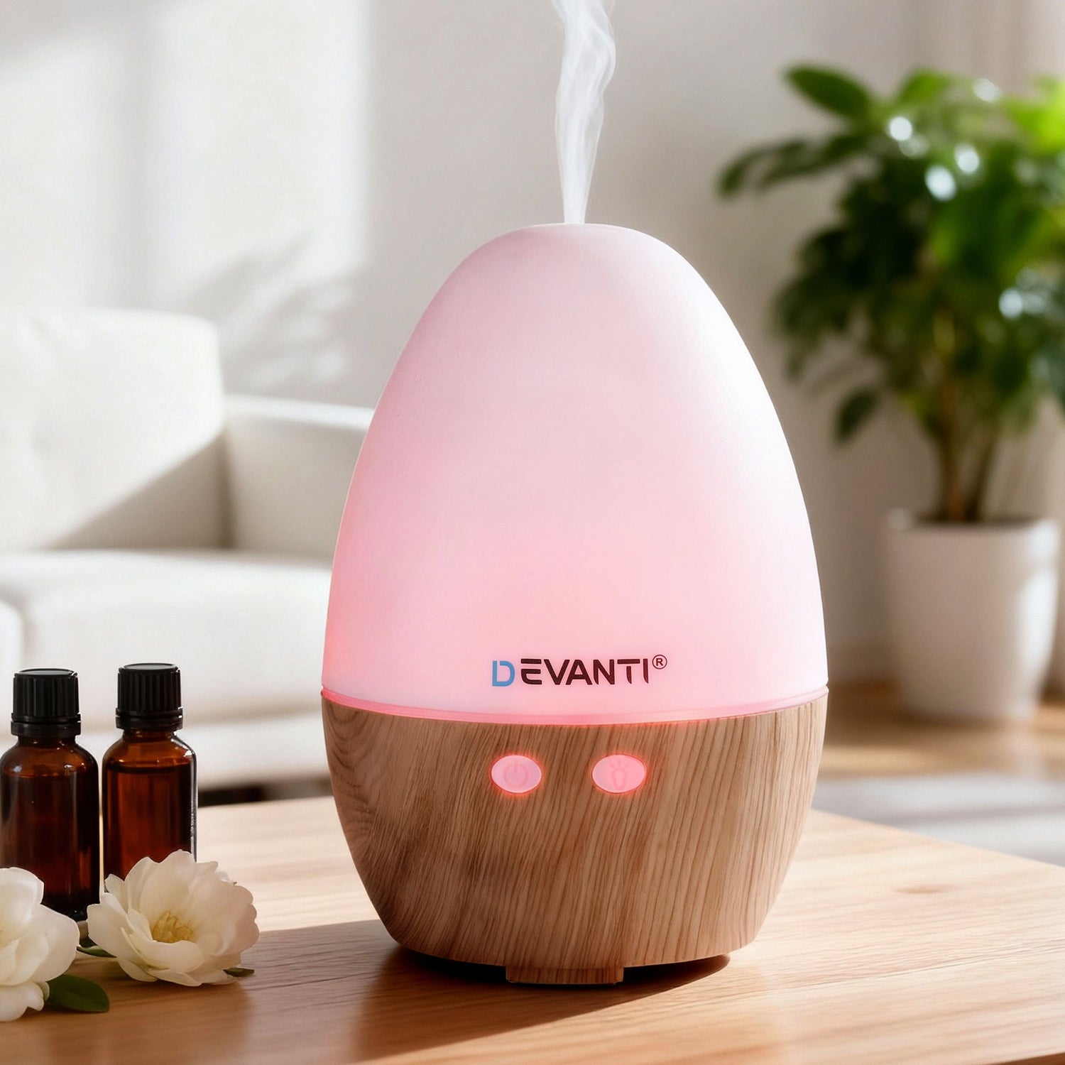 Devanti Ultrasonic Aroma Diffuser Aromatherapy 130ml LED Lights Iron Humidifier Forest-Appliances > Aroma Diffusers &amp; Humidifiers > Aroma Diffusers-PEROZ Accessories