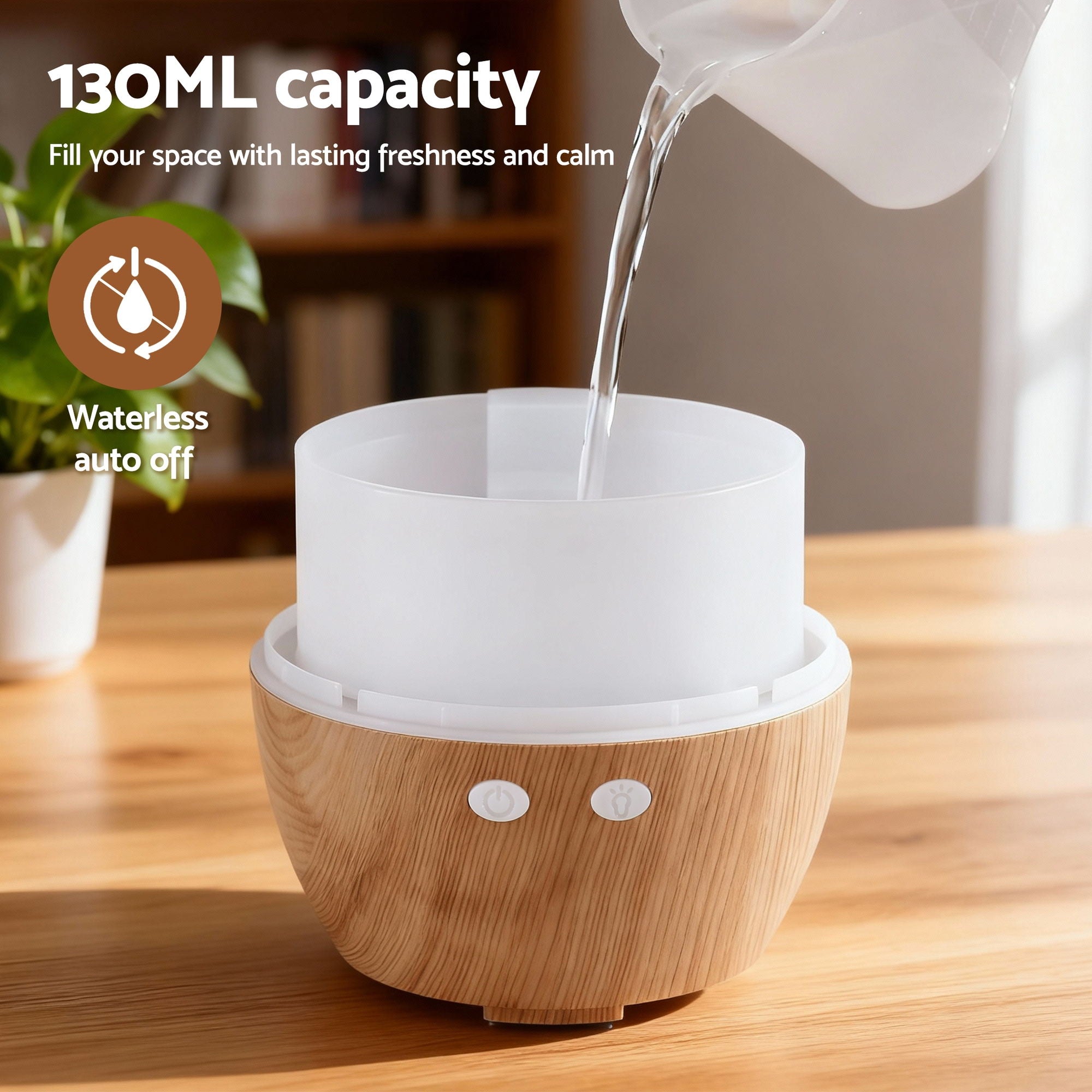 Devanti Ultrasonic Aroma Diffuser Aromatherapy 130ml LED Lights Iron Humidifier Forest-Appliances > Aroma Diffusers &amp; Humidifiers > Aroma Diffusers-PEROZ Accessories