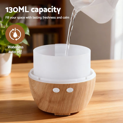 Devanti Ultrasonic Aroma Diffuser Aromatherapy 130ml LED Lights Iron Humidifier Forest-Appliances > Aroma Diffusers &amp; Humidifiers > Aroma Diffusers-PEROZ Accessories