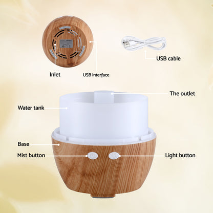 Devanti Ultrasonic Aroma Diffuser Aromatherapy 130ml LED Lights Iron Humidifier Forest-Appliances > Aroma Diffusers &amp; Humidifiers > Aroma Diffusers-PEROZ Accessories