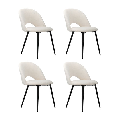 Oikiture 90cm Round Dining Table with 4PCS Chairs White and Black-Dining Sets-PEROZ Accessories