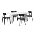 Oikiture 4-Seater Dining Table and Chairs Set Wooden Black-Dining Set-PEROZ Accessories