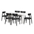 Oikiture 6-Seater Dining Table and Chairs Set Wooden Black-Dining Set-PEROZ Accessories