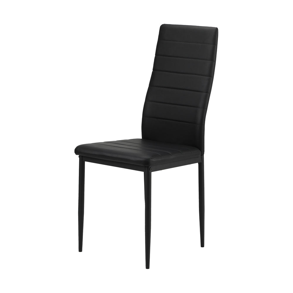Oikiture 140cm Rectangle Dining Table with 6PCS Dining Chairs Wooden Black-Dining Set-PEROZ Accessories