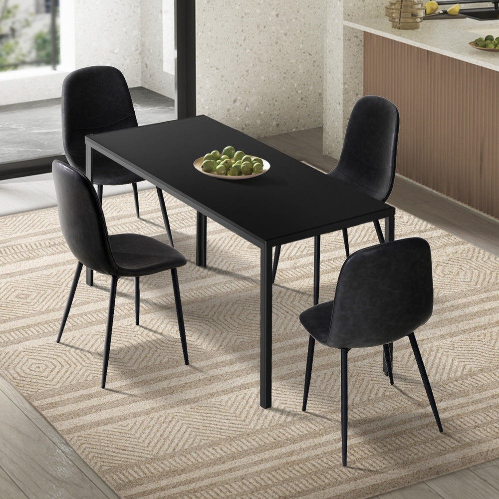 Oikiture 4-Seater Dining Set 1.2m Rectangular Table and Chairs-Dining Set-PEROZ Accessories