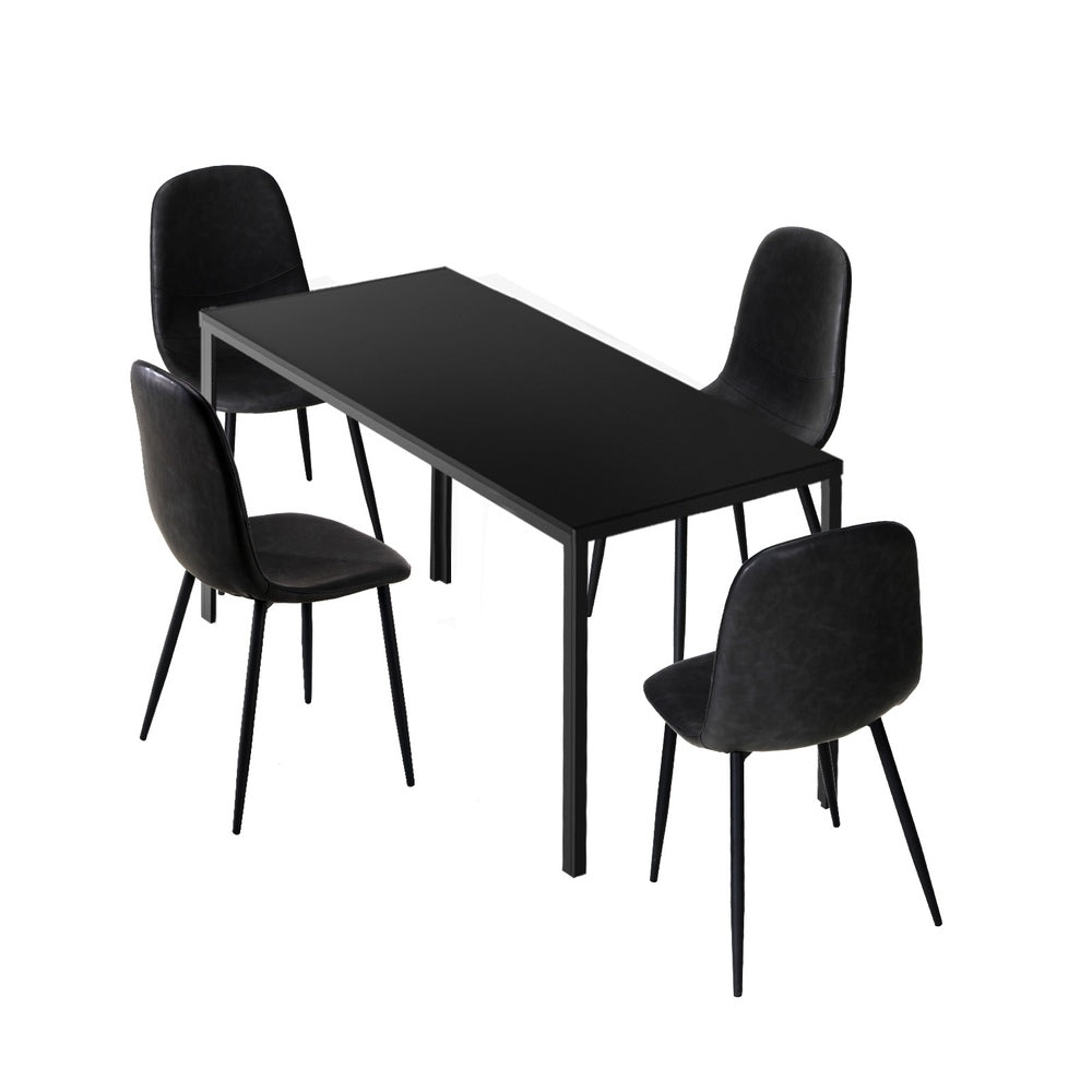 Oikiture 4-Seater Dining Set 1.2m Rectangular Table and Chairs-Dining Set-PEROZ Accessories