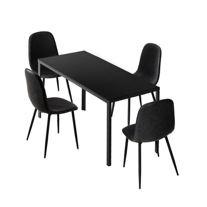Oikiture 4-Seater Dining Set 1.2m Rectangular Table and Chairs-Dining Set-PEROZ Accessories