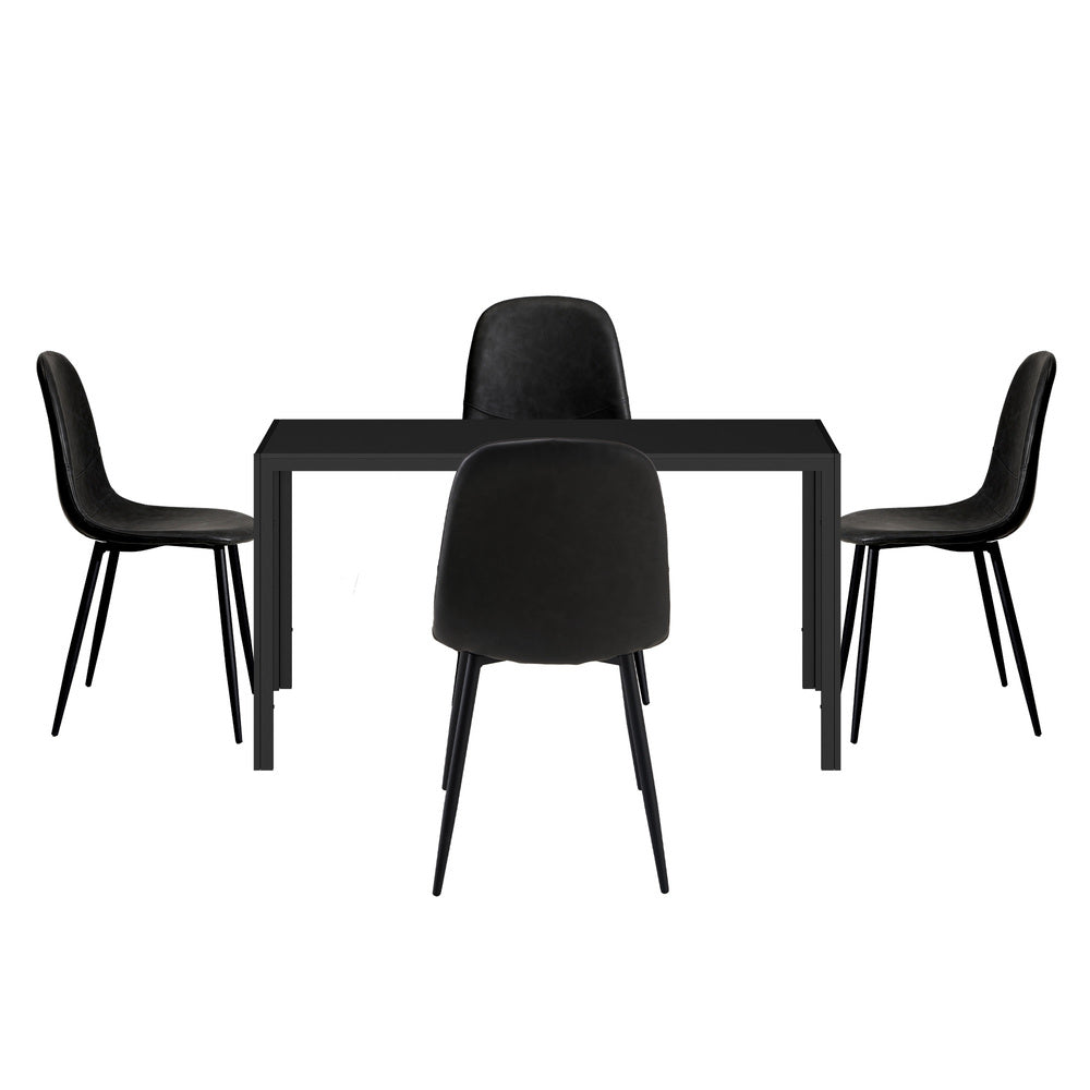 Oikiture 4-Seater Dining Set 1.2m Rectangular Table and Chairs-Dining Set-PEROZ Accessories