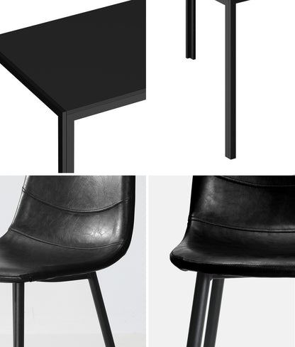 Oikiture 4-Seater Dining Set 1.2m Rectangular Table and Chairs-Dining Set-PEROZ Accessories