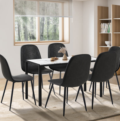 Oikiture 6-Seater Dining Set 1.4m Rectangular Table and Chairs-Dining Set-PEROZ Accessories