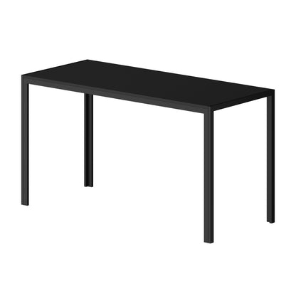 Oikiture 1.4m Dining Table with 6PCS Wooden Chairs Set PU Leather Black-Dining Set-PEROZ Accessories