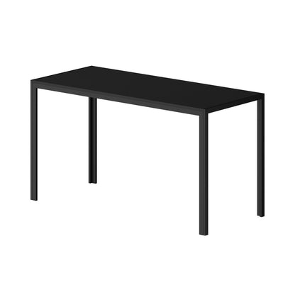 Oikiture 140cm Rectangle Dining Table with 6PCS Dining Chairs Leather Black-Dining Sets-PEROZ Accessories
