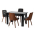Oikiture 160cm Extendable Dining Table with 4PCS Chairs PU Leather-Dining Set-PEROZ Accessories
