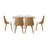 Oikiture Dining Table and Chair Set With Wooden Frame 6pcs Dining Chair wtih Pu Leather Cover Home Dining Room Furniture-Dining Table and Chairs-PEROZ Accessories