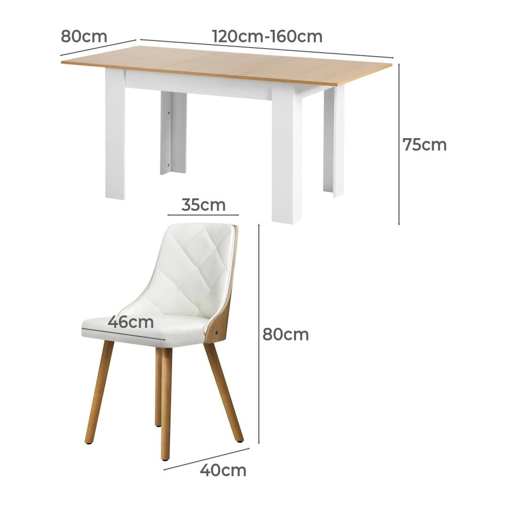 Oikiture Dining Table and Chair Set With Wooden Frame 6pcs Dining Chair wtih Pu Leather Cover Home Dining Room Furniture-Dining Table and Chairs-PEROZ Accessories
