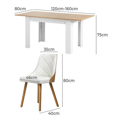 Oikiture Dining Table and Chair Set With Wooden Frame 6pcs Dining Chair wtih Pu Leather Cover Home Dining Room Furniture-Dining Table and Chairs-PEROZ Accessories