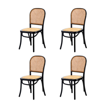 Oikiture 160cm Extendable Dining Table with 4PCS Chairs Rattan White-Dining Set-PEROZ Accessories