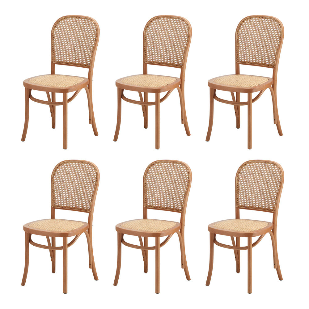 Oikiture 160cm Extendable Dining Table with 6PCS Chairs Rattan Natural-Dining Set-PEROZ Accessories