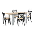 Oikiture 160cm Extendable Dining Table with 4PCS Chairs Crossback Black-Dining Sets-PEROZ Accessories