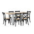 Oikiture 160cm Extendable Dining Table with 6PCS Chairs Crossback Black-Dining Sets-PEROZ Accessories