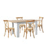 Oikiture 160cm Extendable Dining Table with 4PCS Chairs Crossback Wooden-Dining Sets-PEROZ Accessories