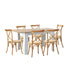 Oikiture 160cm Extendable Dining Table with 6PCS Chairs Crossback Wooden-Dining Sets-PEROZ Accessories