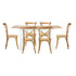 Oikiture 160cm Extendable Dining Table with 6PCS Chairs Crossback Wooden-Dining Sets-PEROZ Accessories