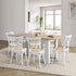 Oikiture 160cm Extendable Dining Table with 6PCS Chairs Crossback White-Dining Sets-PEROZ Accessories