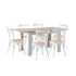 Oikiture 160cm Extendable Dining Table with 6PCS Chairs Crossback White-Dining Sets-PEROZ Accessories