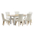 Oikiture 160cm Extendable Dining Table with 6PCS Chairs Velvet Beige-Dining Sets-PEROZ Accessories