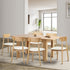 Oikiture 160cm Extendable Dining Table with 6x Dining Chairs PU Leather Natural-Dining Set-PEROZ Accessories