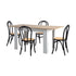 Oikiture 160cm Extendable Dining Table with 4PCS Crossback Chairs Black-Dining Set-PEROZ Accessories