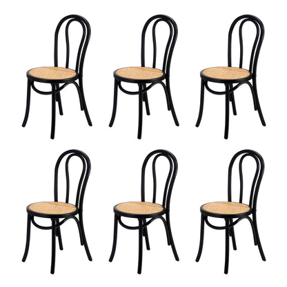 Oikiture 160cm Extendable Dining Table with 6PCS Crossback Chairs Black-Dining Set-PEROZ Accessories