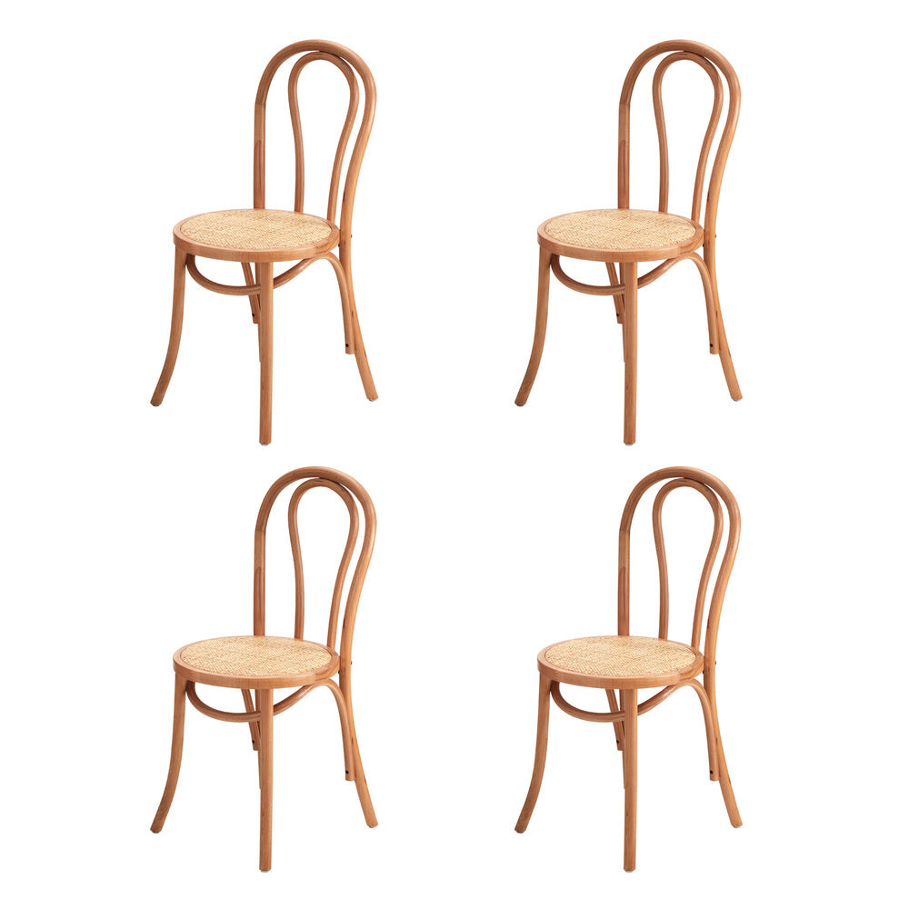 Oikiture 160cm Extendable Dining Table with 4PCS Crossback Chairs Natural-Dining Set-PEROZ Accessories
